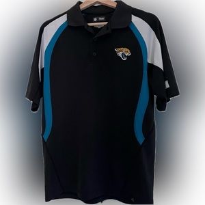 Jacksonville Jaguars Men’s Polo Shirt Medium NFL Team Apparel Black